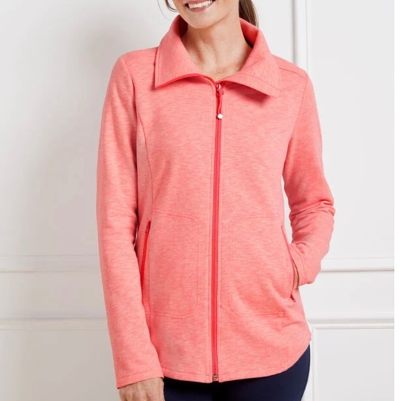 NWOT T for Talbots soft full zip jacket; Peachy-Pink, Small - Picture 10 of 12